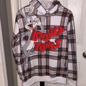 Looney Tunes Graphic Plaid Sweatshirt